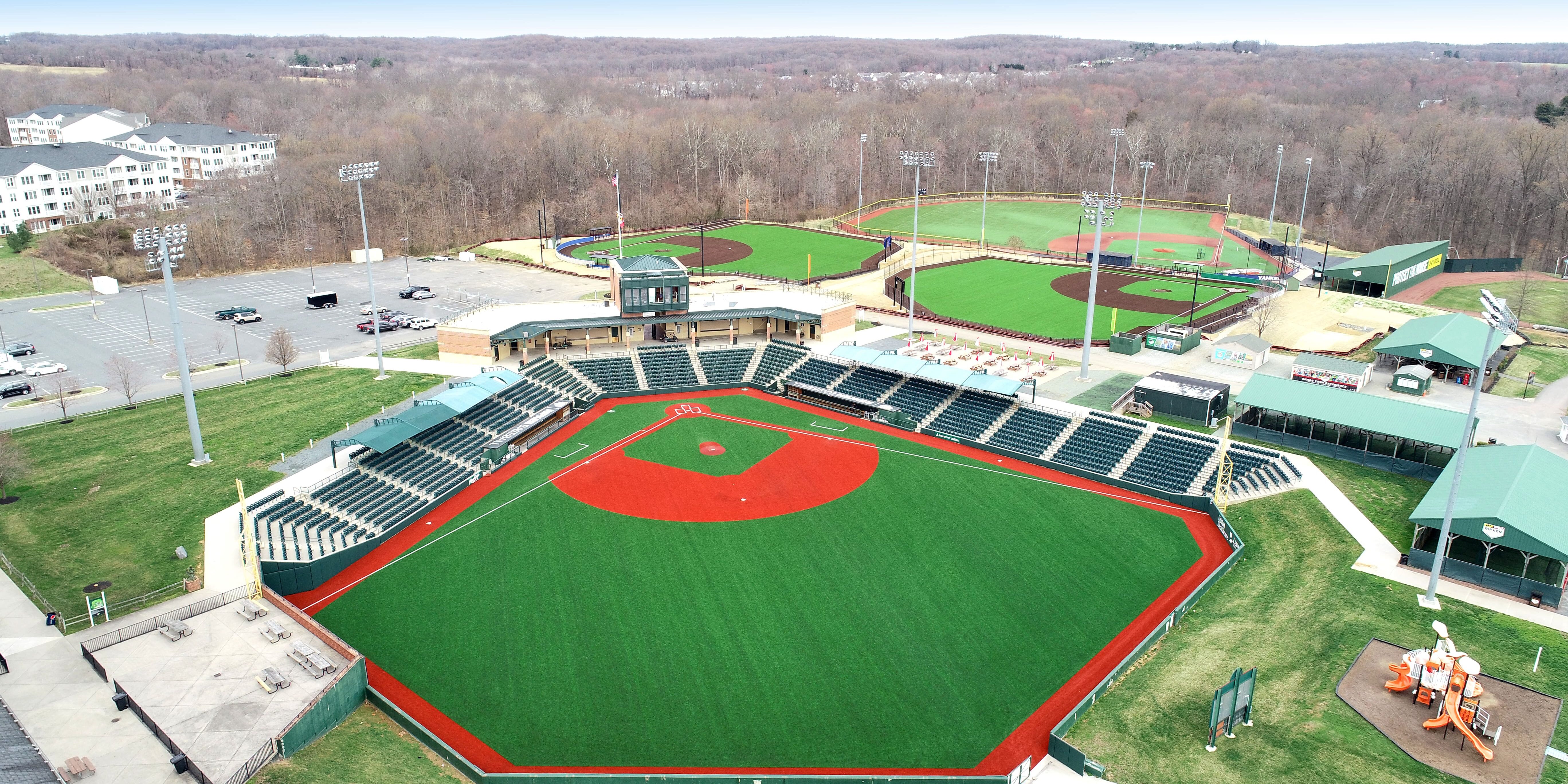 The Ripken Experience™ Aberdeen drone image of youth baseball tournament facility
